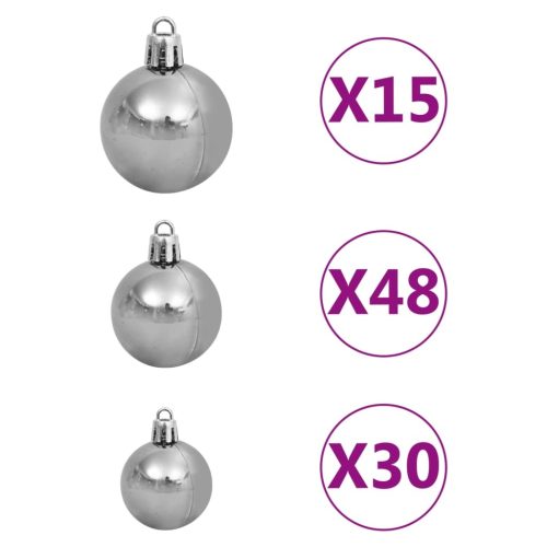 Artificial Christmas Tree with LEDs&Ball Set LEDs Green – 500×230 cm, White and Grey