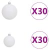 Artificial Christmas Tree with LEDs&Ball Set LEDs Green – 500×230 cm, White and Grey