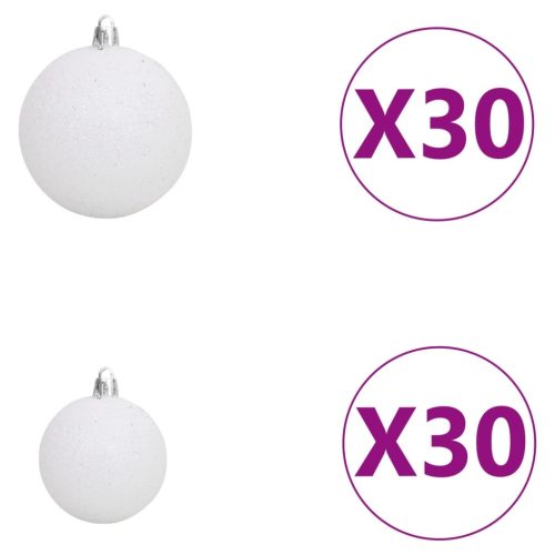 Artificial Christmas Tree with LEDs&Ball Set LEDs Green – 500×230 cm, White and Grey
