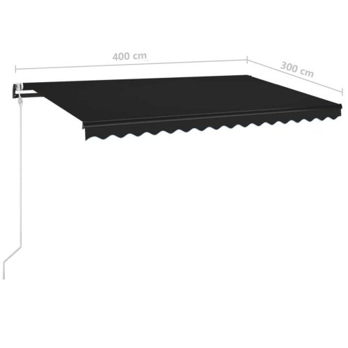 Automatic Retractable Awning – 400×300 cm, Anthracite