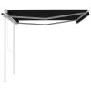 Automatic Retractable Awning with Posts – 450×300 cm, Anthracite