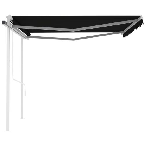 Automatic Retractable Awning with Posts – 450×300 cm, Anthracite