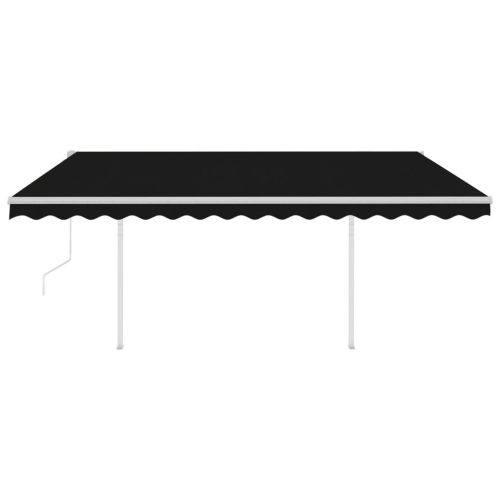 Automatic Retractable Awning with Posts – 450×300 cm, Anthracite