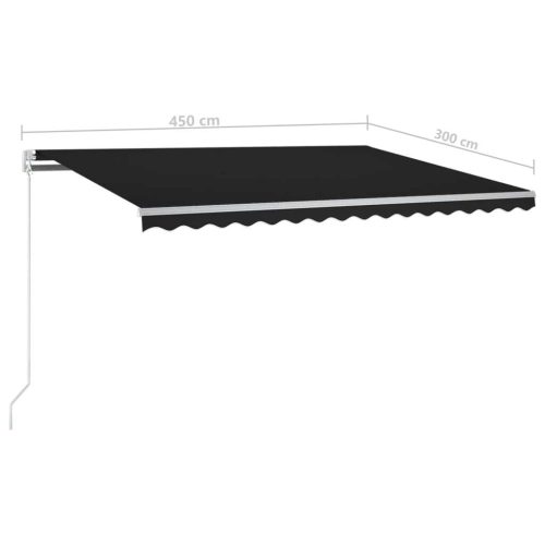Automatic Retractable Awning with Posts – 450×300 cm, Anthracite