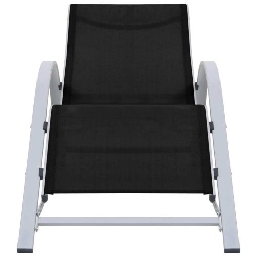 Sunlounger Textilene and Aluminium Black