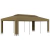 Gazebo with Double Roof – 3×6 m, Taupe