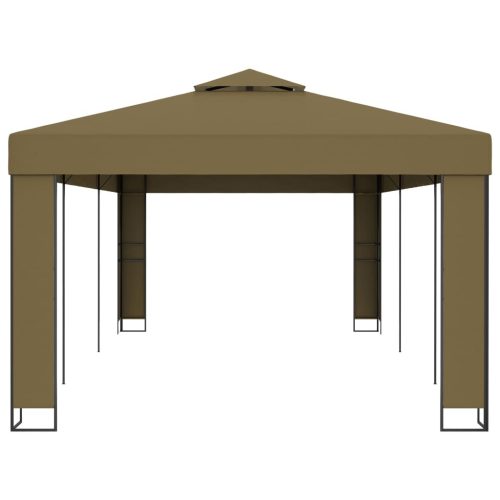 Gazebo with Double Roof – 3×6 m, Taupe