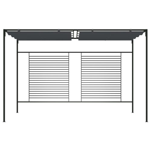 Gazebo with Retractable Roof 4x3x2.3 m Anthracite 180 g/m²