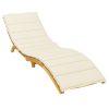 Sun Lounger Cushion Fabric – 200x50x3 cm, Cream