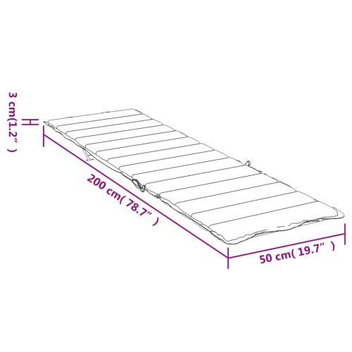 Sun Lounger Cushion Fabric – 200x50x3 cm, Cream