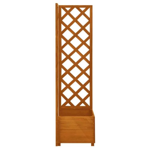 Corner Trellis Planter 40x40x150 cm Solid Firwood – Orange