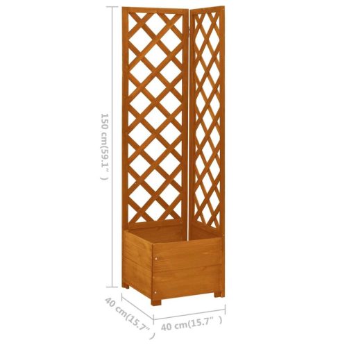 Corner Trellis Planter 40x40x150 cm Solid Firwood – Orange