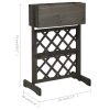 Garden Trellis Planter 45x30x74 cm Solid Firwood – Grey