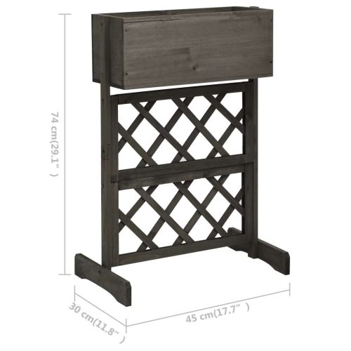 Garden Trellis Planter 45x30x74 cm Solid Firwood – Grey
