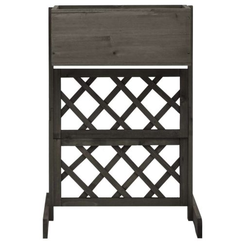 Garden Trellis Planter 45x30x74 cm Solid Firwood – Grey