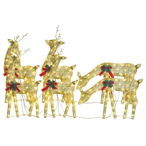 Christmas Reindeer Family 270x7x90 cm Mesh – Gold, 6