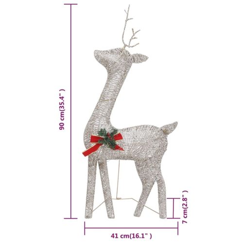 Christmas Reindeer Family 270x7x90 cm Mesh – Gold, 6
