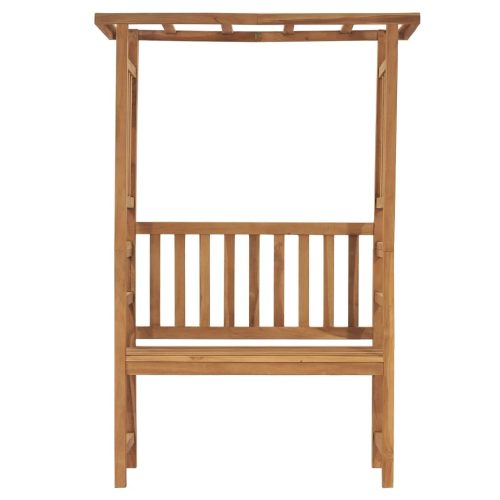 Garden Bench with Pergola 115 cm Solid Wood Teak