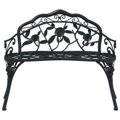 Garden Bench 99 cm Cast Aluminium Black