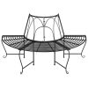 Half Round Tree Bench Ø159 cm Black Steel