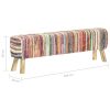 Bench 160 cm Multicolour Chindi Fabric