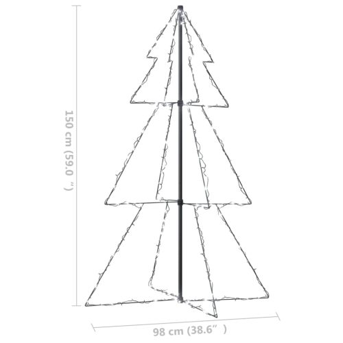 Christmas Cone Tree 160 LEDs Indoor and Outdoor – 150×98 cm, Cold White