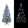 Christmas Tree with LEDs Green and White Fibre Optic – 210×105 cm