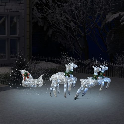 Reindeer & Sleigh Christmas Decoration 60 LEDs Outdoor – Silver, 4