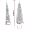 Slim Artificial Half Christmas Tree with Stand – 150×45 cm, Silver