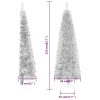 Slim Artificial Half Christmas Tree with Stand – 210×56 cm, Silver