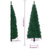 Slim Artificial Half Christmas Tree with Stand – 120×39 cm, Green