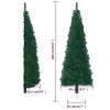 Slim Artificial Half Christmas Tree with Stand – 180×49 cm, Green