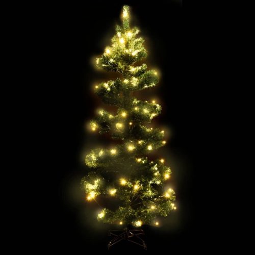 Swirl Christmas Tree with Pot and LEDs PVC – 150×80 cm, Green