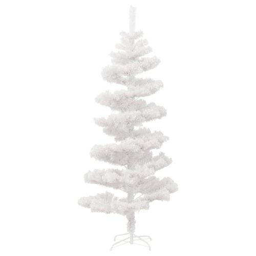 Swirl Christmas Tree with Pot and LEDs PVC – 150×80 cm, White