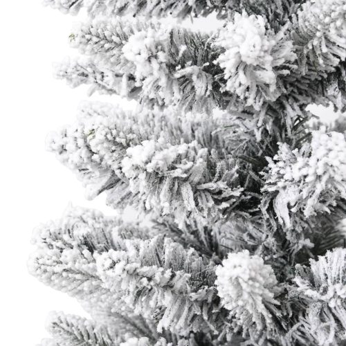 Artificial Slim Christmas Tree with Flocked Snow PVC&PE – 180×55 cm