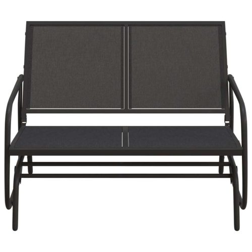 Garden Glider Bench Black 120.5x76x86.5 cm Textilene&Steel