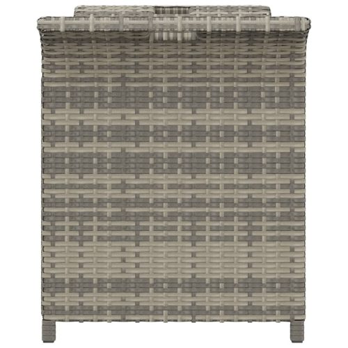 Garden Bench with Cushion Grey 116x46x57 cm Poly Rattan