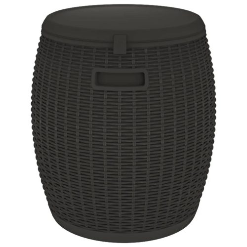 4-in-1 Garden Storage Box Black Polypropylene