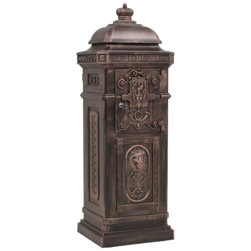 Pillar Letterbox Aluminium Vintage Style Rustproof – Bronze