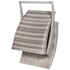 Folding Sun Lounger with Cushion Poly Rattan – Grey