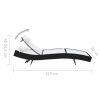 Sun Lounger with Pillow Poly Rattan – Black and White