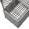 Trellis Raised Bed with Pot Poly Rattan – 58x30x107 cm, Grey