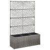 Trellis Raised Bed with Pot Poly Rattan – 83x30x130 cm, Grey