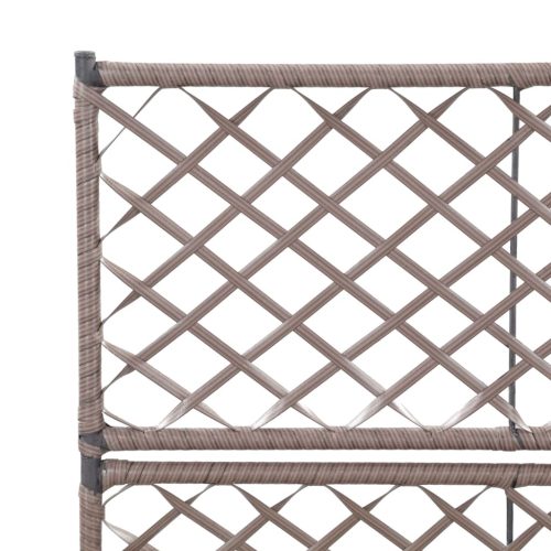 Trellis Raised Bed with Pot Poly Rattan – 58x30x107 cm, Brown