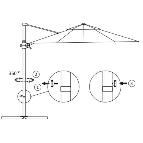 Cantilever Umbrella with Steel Pole – 250×250 cm, Black