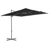 Cantilever Umbrella with Steel Pole – 250×250 cm, Black