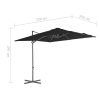 Cantilever Umbrella with Steel Pole – 250×250 cm, Black
