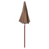 Parasol with Steel Pole – 180 cm, Taupe