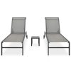 Sun Loungers 2 pcs with Table Textilene and Steel