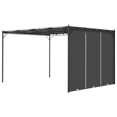 Garden Gazebo with Side Curtain – 4x3x2.25 m, Anthracite